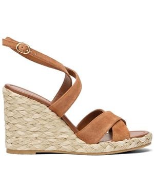 Stuart Weitzman Alyssa Crossover-Strap Sandals - Natural