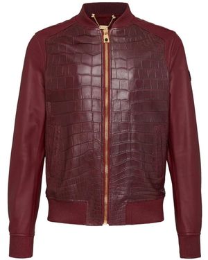 Billionaire Bomberjacke Aus Leder - Rot