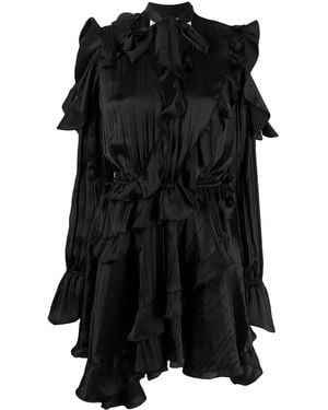 Off-White c/o Virgil Abloh Creased Ruffled Cocktail Dress - Black