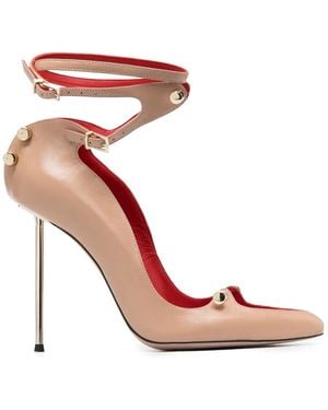 HARDOT 120Mm Ankle-Strap Leather Pumps - Pink