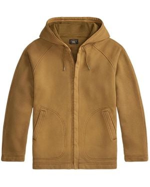 RRL Zip-Up Drawstring Hooded Jacket - Natural