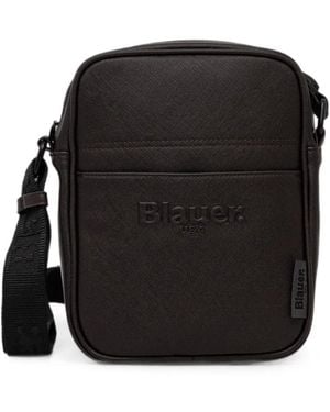 Blauer Embossed-Logo Messenger Bag - Black