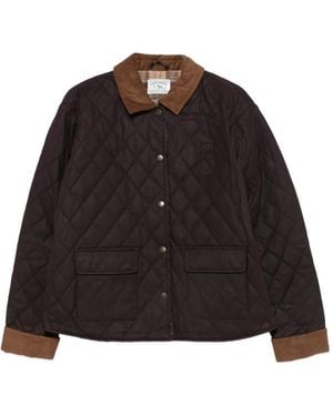 MC2 Saint Barth Margaux Quilted Corduroy-Trim Jacket - Black