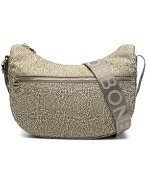 Borbonese Bandolera Luna Pequeña Con Cremallera - Gris