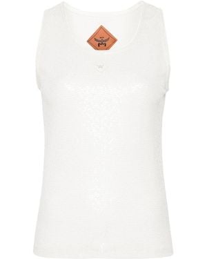 MCM Logo-Patch Tank Top - White