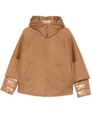 Herno Hooded Panelled Jacket - Natural