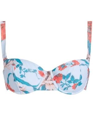 Erdem Floral-Print Underwired Bikini Top - Blue