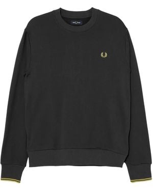 Fred Perry Sweatshirt Mit Logo-Stickerei - Schwarz