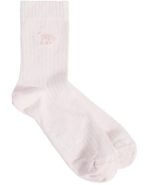 Maison Kitsuné Socken Mit Fuchsstickerei - Pink