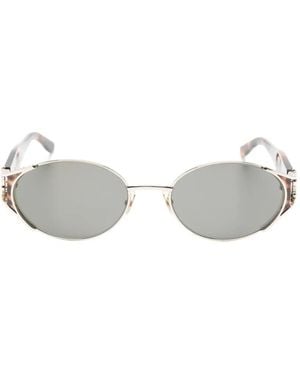Saint Laurent Monogram Oval-Frame Sunglasses - White