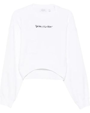Off-White c/o Virgil Abloh Arrows-Motif Cropped Jumper - White