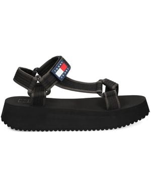 Tommy Hilfiger Platform Strap Sandals - Black