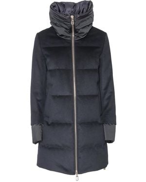 DUNO Adriel Drawstring Funnel-Neck Coat - Blue