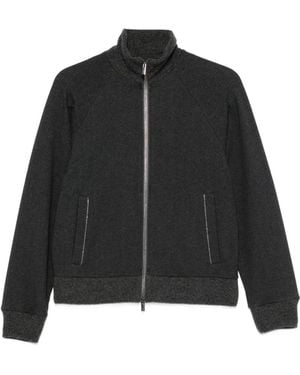 Peserico Jersey Con Cremallera Y Manga Raglán - Negro