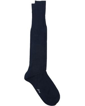 Brioni Socken mit Logo-Stickerei - Blau