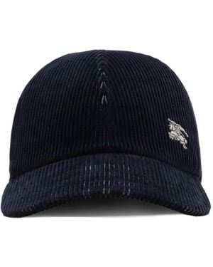 Burberry Check Corduroy Baseball Cap - Blue