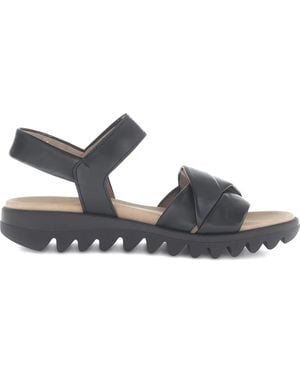 Gabor Cross-Strap Sandals - Black