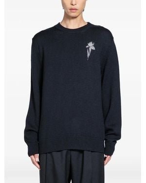 Givenchy Pullover Mit Kristallblume - Blau