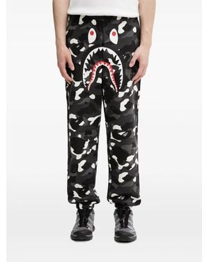 A Bathing Ape City Camo Shark Track Pants - Black