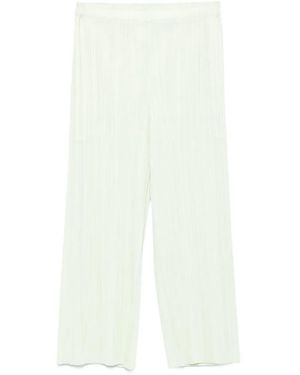 Pleats Please Issey Miyake Pantaloni Crop Con Pieghe - Bianco