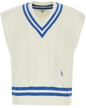 Sporty & Rich V-neck Cable-knit Vest - ブルー