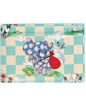 KENZO Tarjetero De Piel - Azul