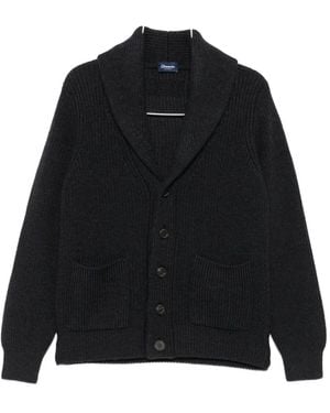 Drumohr Shawl-collar patch-pocket cardigan - Negro