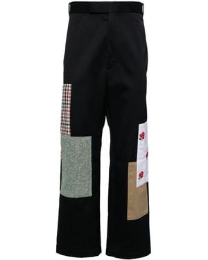 Thom Browne Patchwork Chino Trousers - Black