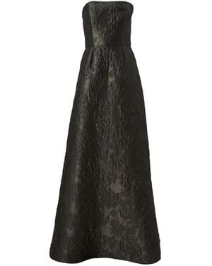 Carolina Herrera Floral-Jacquard Strapless Maxi Dress - Black