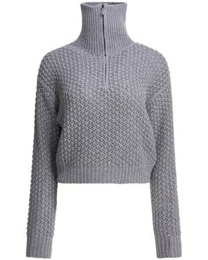 Max Mara Tequila Half-Zip Sweater - Gray