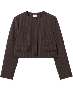 Claudie Pierlot Cropped-Jacke Mit Nadelstreifen - Braun