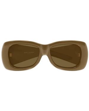 Saint Laurent Howl Rectangle-Frame Sunglasses - Green