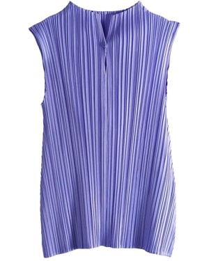 Pleats Please Issey Miyake Pleated Pp58jk281 Top - ブルー