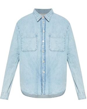 Paul Smith Buttoned Pocket Denim Shirt - Blue