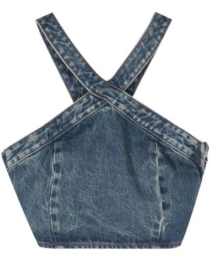 Haikure Kendall Cropped Denim Top - Blauw