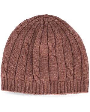 Peserico Cable-Knit Beanie Hat - Brown