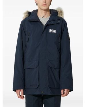 Helly Hansen Parka Con Capucha Y Ribete - Azul