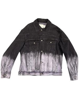 Feng Chen Wang Disstressed-Effect Tie-Dye Denim Jacket - Black