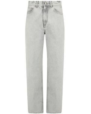 Moorer Acid-Wash Slit-Hem Jeans - Grey