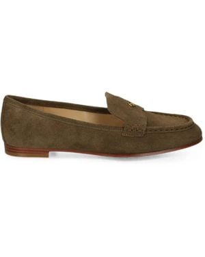 MICHAEL Michael Kors Jennings Logo-Plaque Suede Loafers - Green