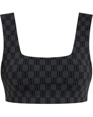 By Malene Birger Braga Monogrammed Cropped Top - Black