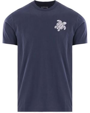 Vilebrequin T-Shirt Mit Schildkröten-Stickerei - Blau