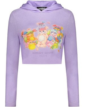 Jeremy Scott Hoodie Crop - Violet
