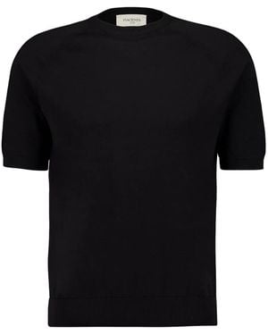 Piacenza Cashmere T-Shirt Met Korte Mouwen - Zwart