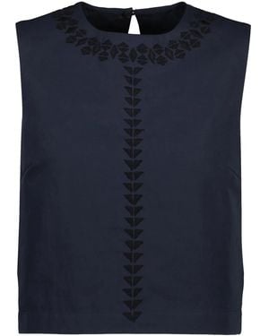 Yves Salomon Embroidered Top - Blue