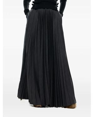 Maison Mihara Yasuhiro Combined Pleats Denim Skirt - Black
