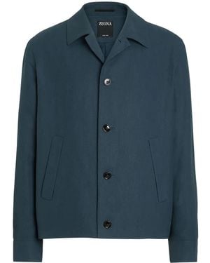 ZEGNA Jacke Aus Leinen - Blau