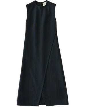 Studio Nicholson Asymmetric Wrap Front Corus Dress - Black