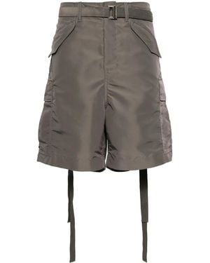 Sacai Belted Cargo Shorts - Grey
