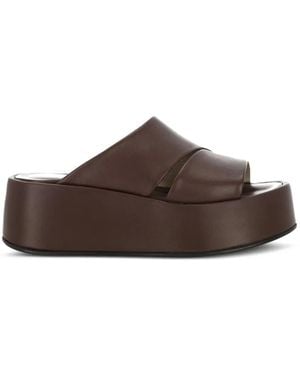 Patrizia Bonfanti Platform Crossover-Strap Sandals - Brown